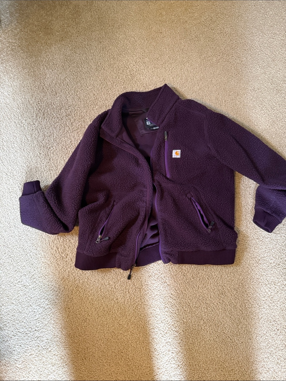 Carhartt Deep Plum Fleece Zip-Up Jacket
